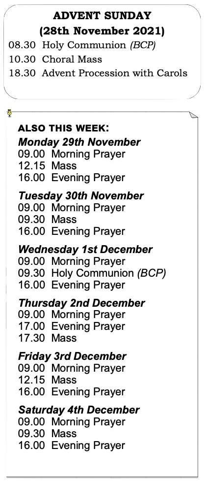 Advent 1 Services Last After Trinity Services List