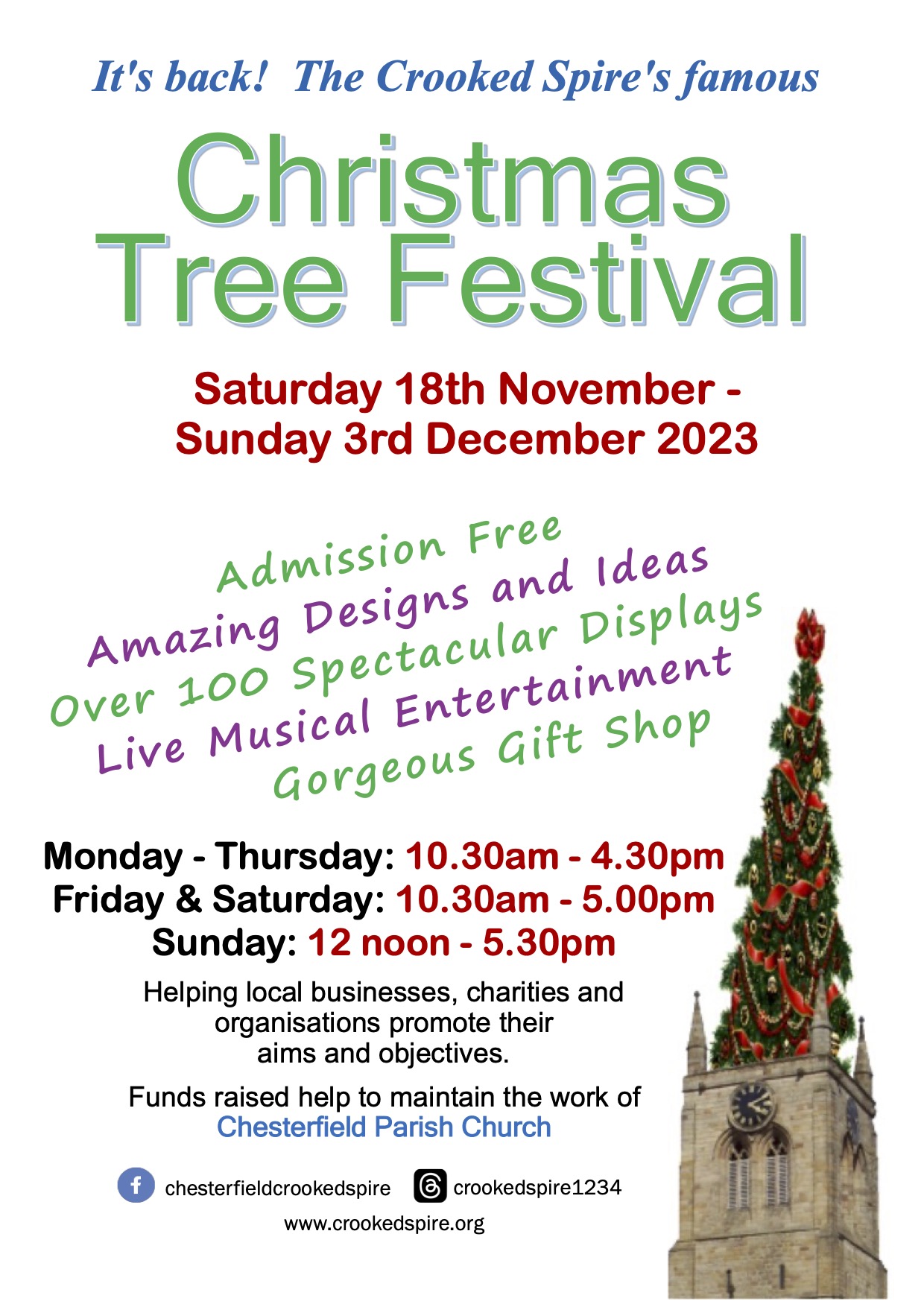 Christmas Tree Festival – no entry charge – please check opening times ...