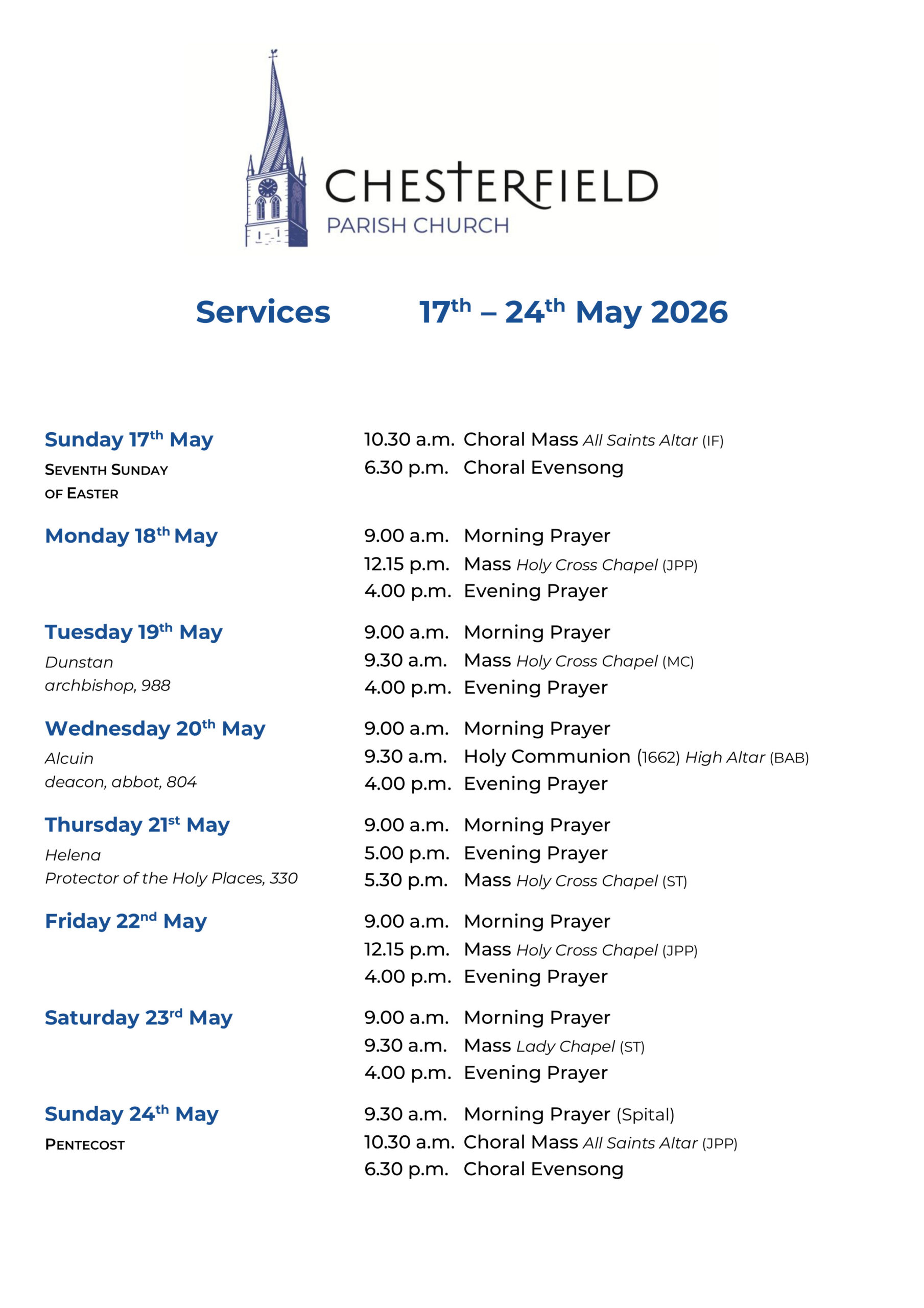 Services for Palm Sunday and Lent Week 6